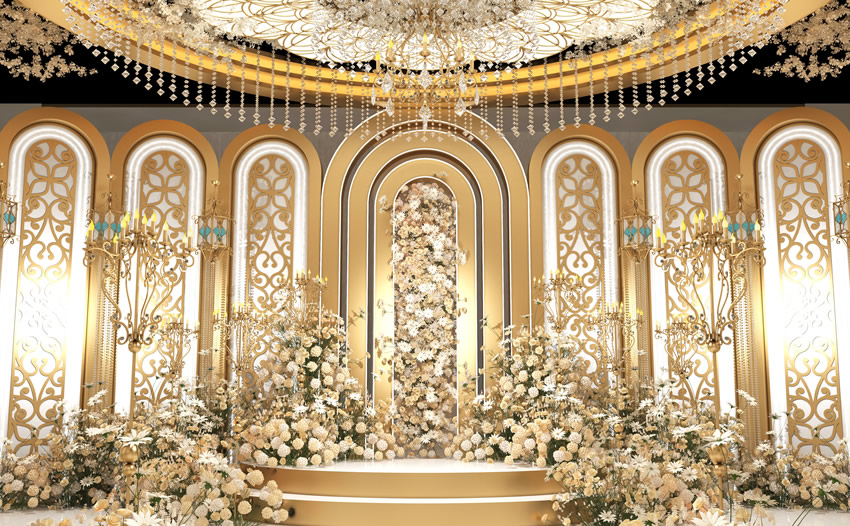 徐州香槟色调婚礼堂效果展示